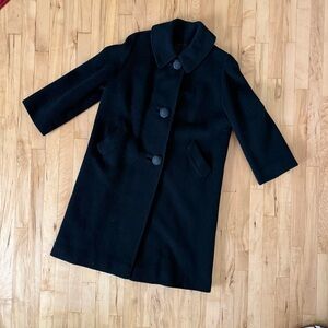 Black Vintage Winter Peacoat. Size S-M.